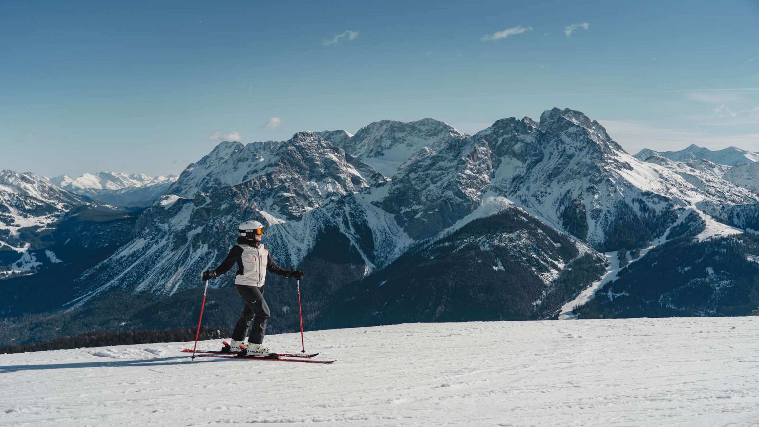 A skier on the slopes